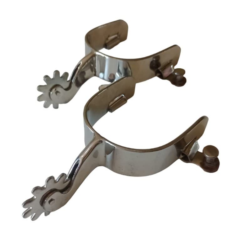 Espora QM Inox 8 Pontas para Cavalgada Rodeio Envio Imediato
