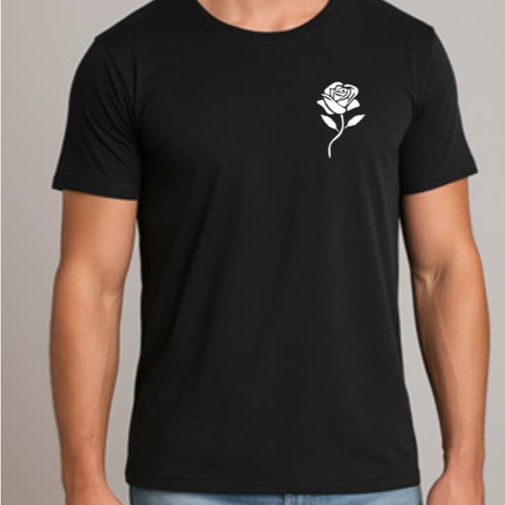 Camiseta Rosa Estampa Gráfica Camisa Algodão Unissex Casual Premium