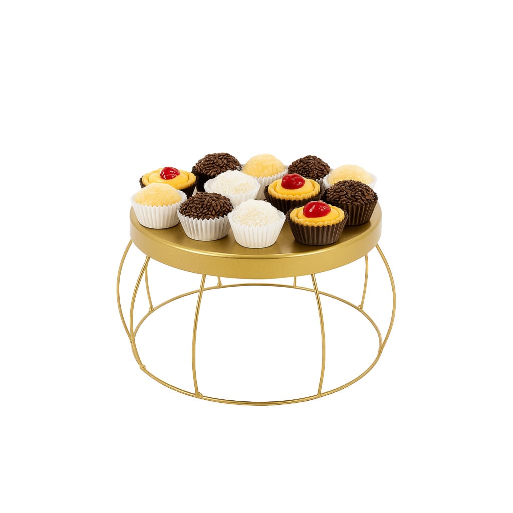 Doceira de Metal Resistente com Pé – Para Bolos, Doces e Decoração de Festa