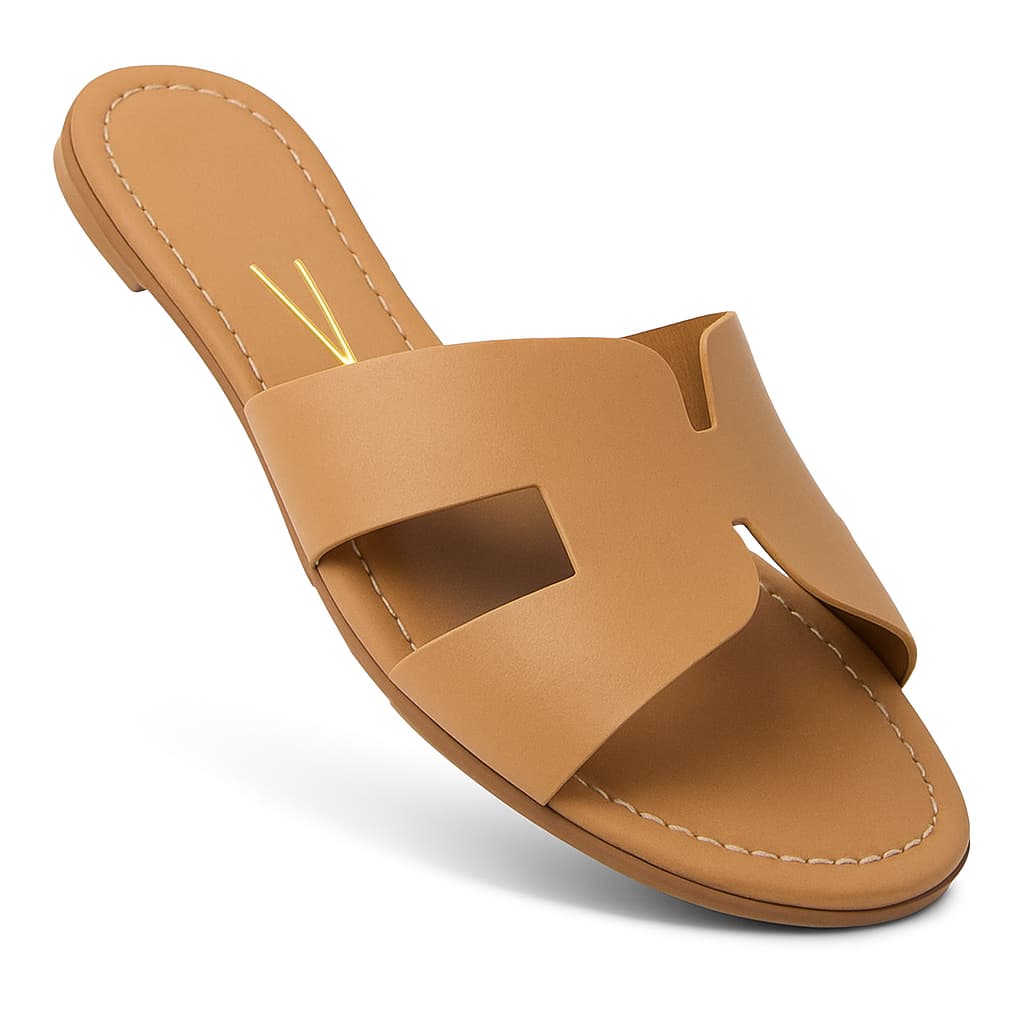 Sandália Rasteirinha Vizzano Feminina Brilho Original 6371 Caramelo