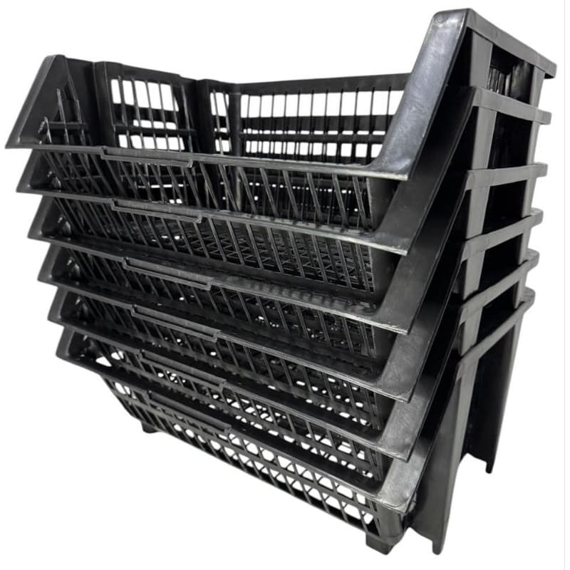 Kit 10 peças Cesto Expositor Empilhavel Organizador encaixável 30 L Reforçado