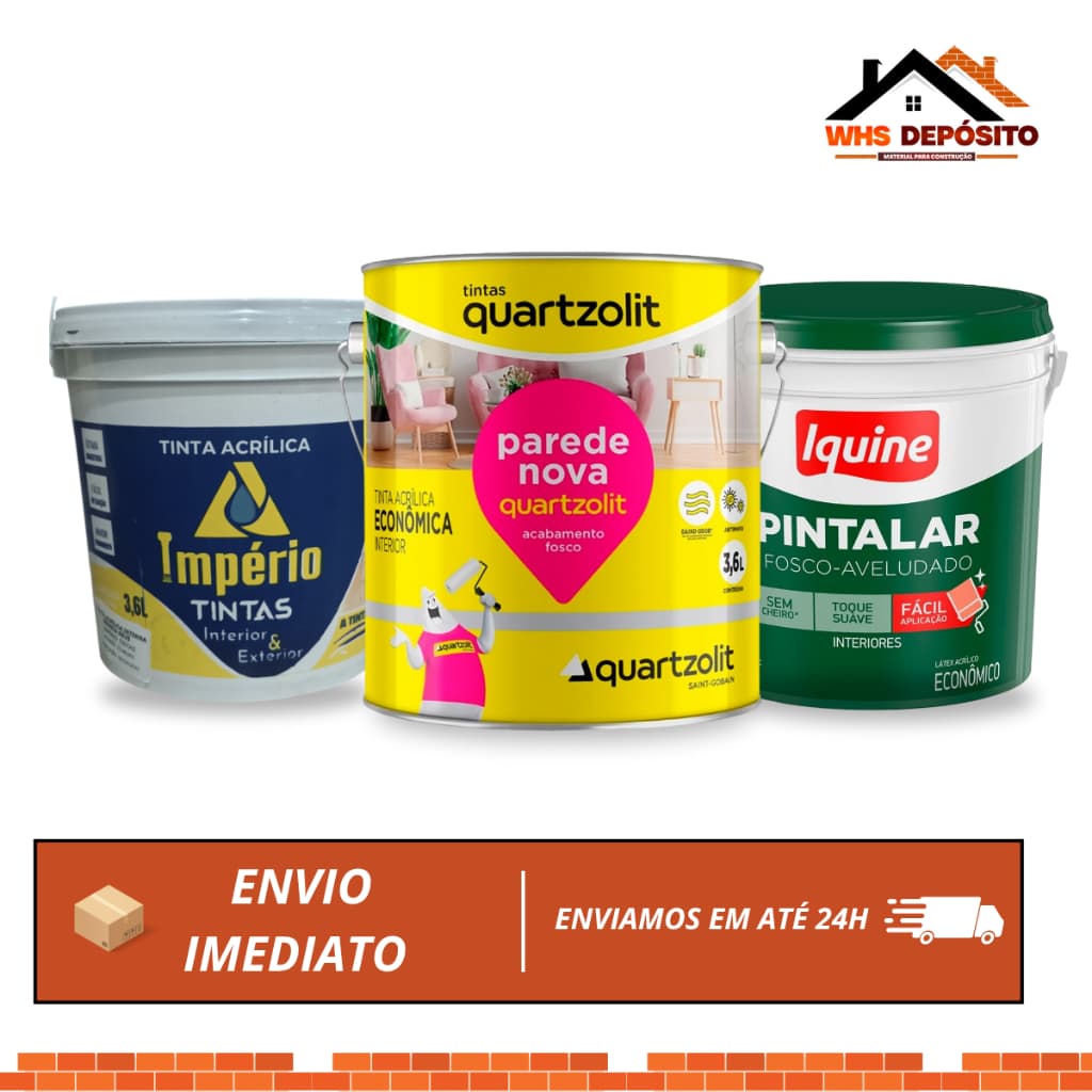 Tinta Acrílica 3,6L  Escolha Sua Marca: Império, Quartzolit ou Iquine Interior/Exterior