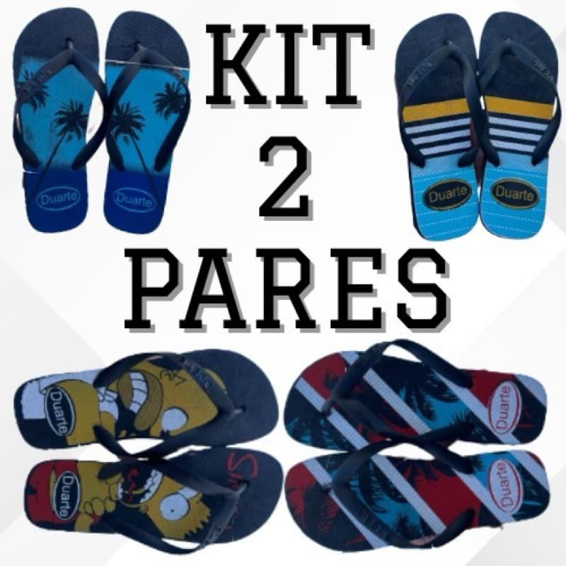 kit 2 pares MASCULINO sortido chinelo
