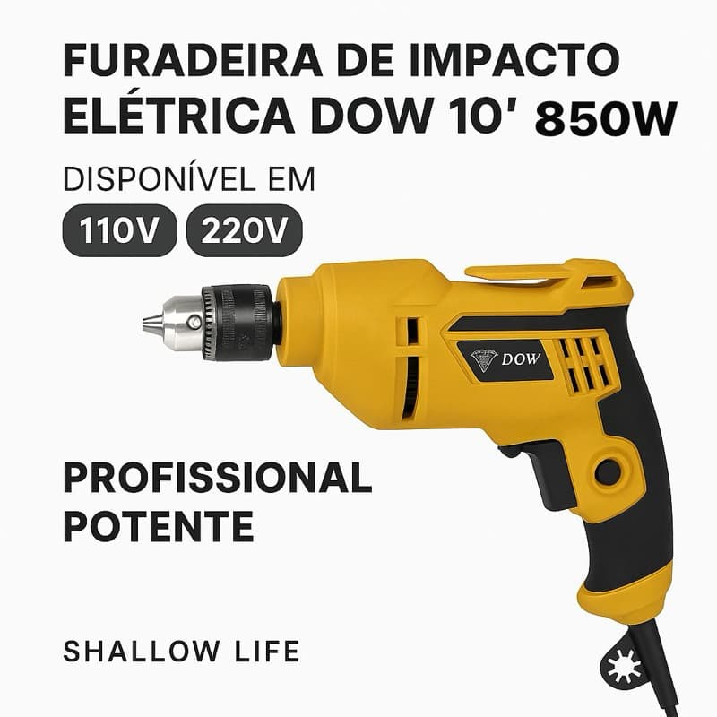 Furadeira de Impacto Elétrica Dow 10” 110V ou 220V | Profissional Potente