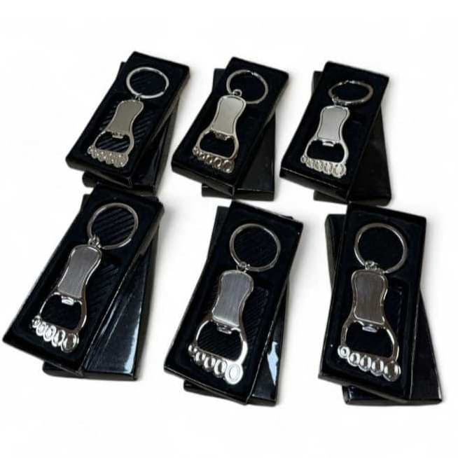 Conjunto De 2/6/12 Peças Chaveiro Abridor De Garrafa De Metal Com Caixinha