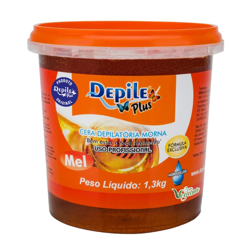 Cera Depilatória Hidrossolúvel Mel 1,3kg Depile Plus
