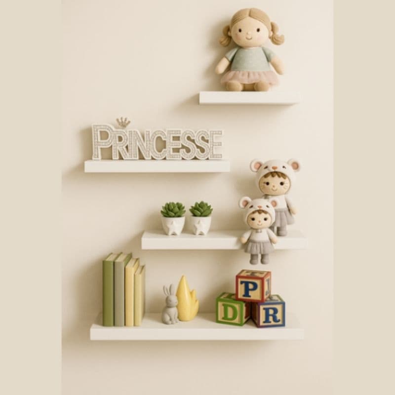 Kit com 4 Prateleiras 30,40 e 70x20cm mdf branco