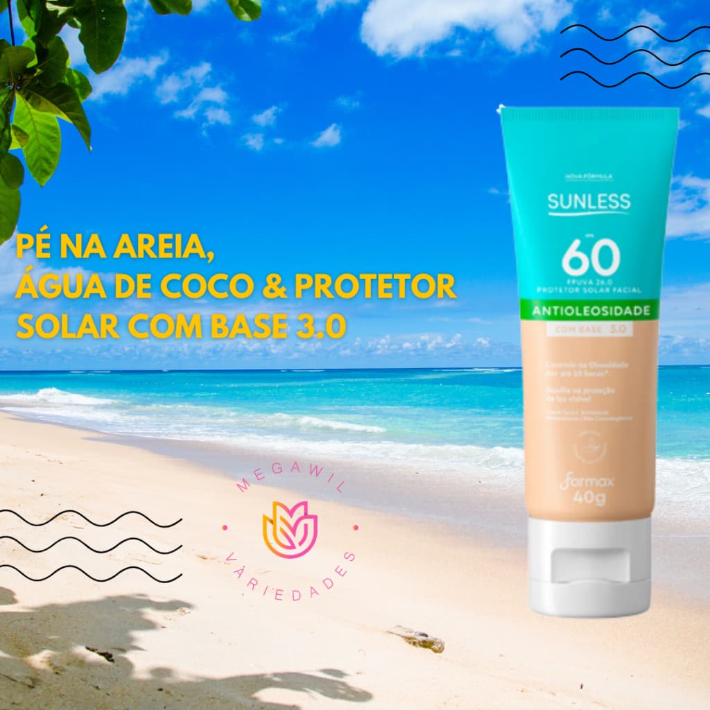 Protetor Solar Sunless FPS60 40g com Base 3.0 Claro - Proteção e uniformização da pele