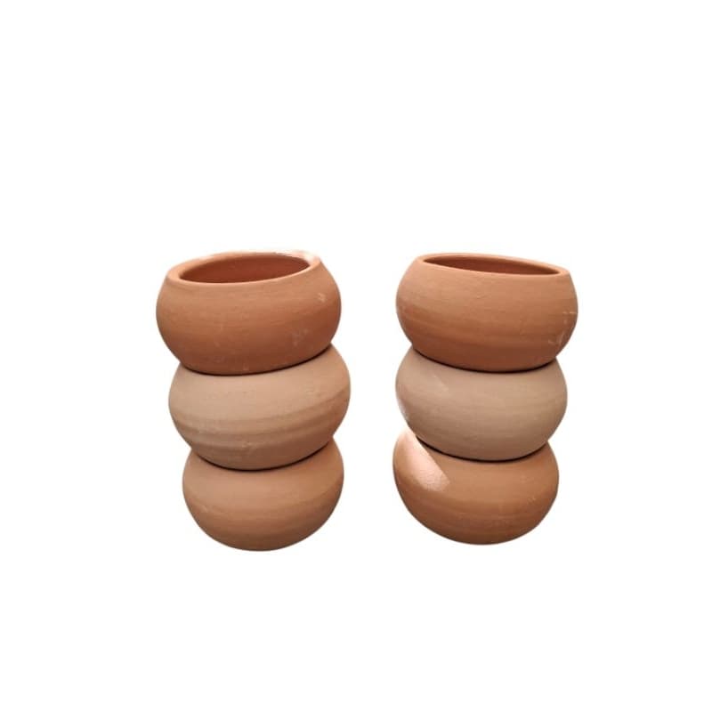 vaso de barro 5x8cm,decorativo jardim kit C/ 06 unidades mini/  flores / bebedouro/ lembrancinhas