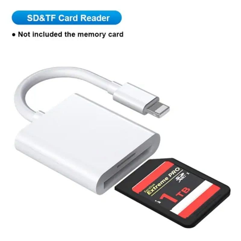 Leitor SD/TF para iPhone - Compatível com Cartões de Memória