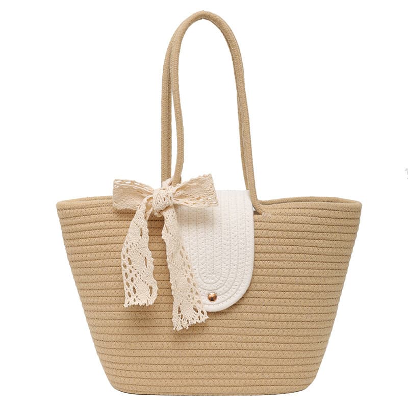 Bolsa de Praia Com Fecho Verão Piscina Sacola Grande Palha Resistente Premium