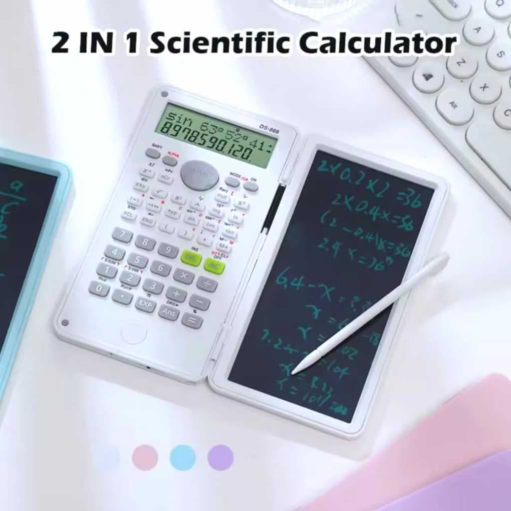 Calculadora Cientifica 2 em 1 com Louça Magica, 12 Digitos Portatil e Dobravel 8165 8457