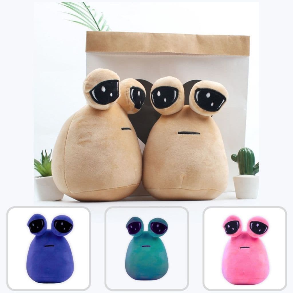 Brinquedo De Pelúcia Pou + Boneco Pou Bebê - Varias Cores
