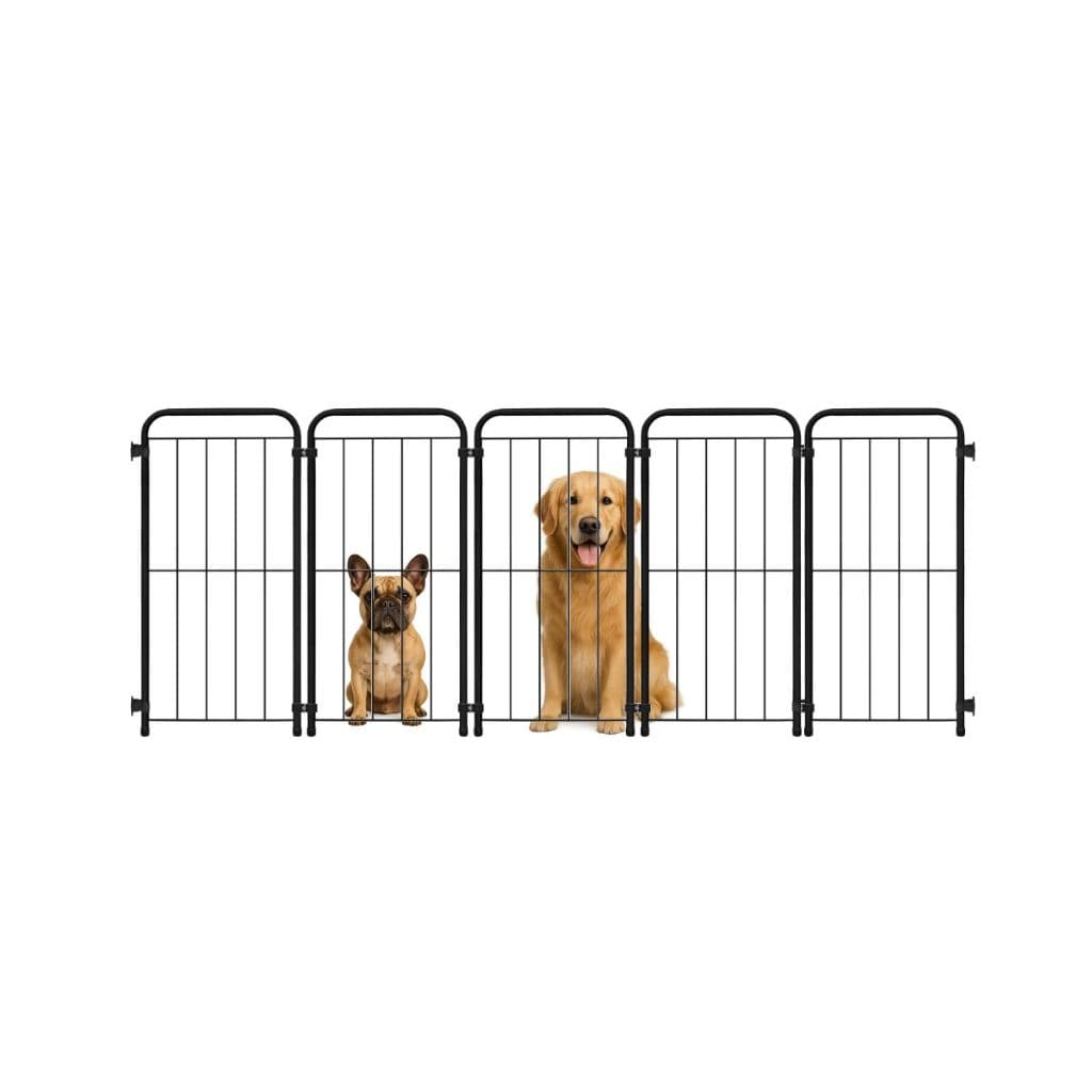 Cercado de Cachorro Porte Grande Dobrável 1,85 m x 98 cm 5 Módulos em Aço Grade de Segurança Pet
