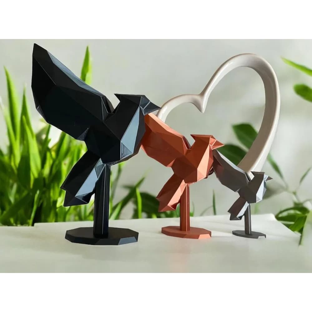 Escultura Decorativa de Pássaro Low Poly - Decoração Casa Esculturas Mesa Prateleiras Estantes