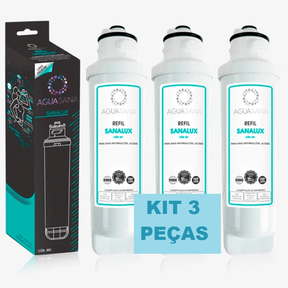 KIT 3 Filtro Purificador REFIL Compatível Electrolux PE11X PE11B PA21G PA26G PA31G PC41B PC41X PH41B