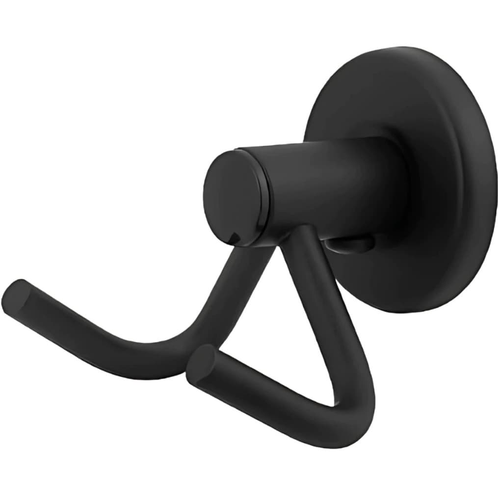 Porta Toalha Duplo Inox Preto Fosco Cabideiro Parede Banheiro Antiferrugem Design Moderno