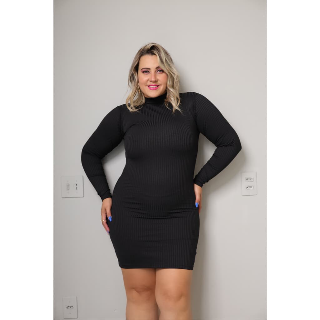Vestido MANGA LONGA Aline Gola - Plus Size