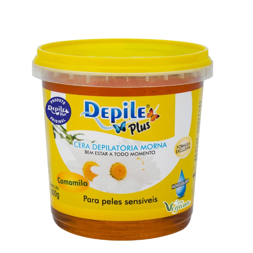 Cera Depilatória Hidrossolúvel Camomila 600g Depile Plus
