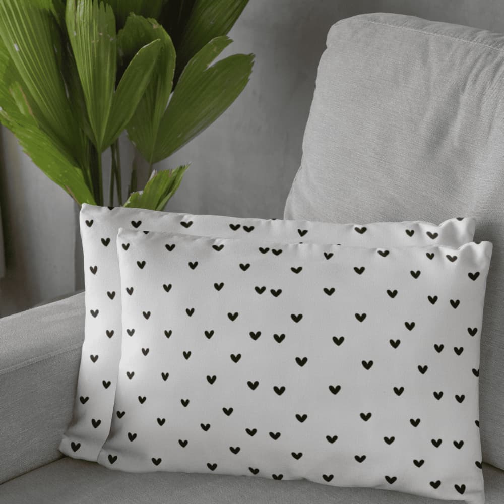 Kit Fronhas pra Travesseiro Micropercal 2 peças 50x70cm Decorativa Corações