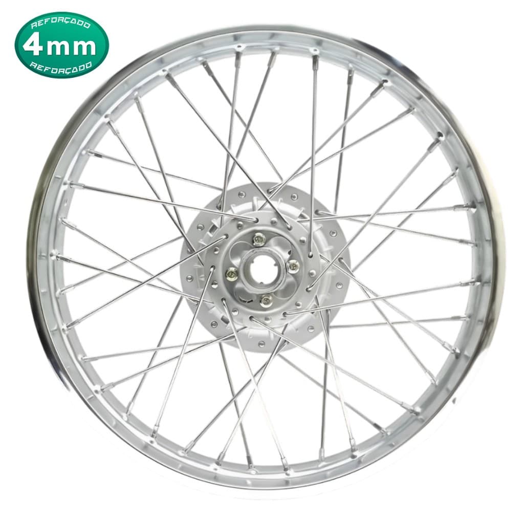 Roda Aro Jante Calha Folha Dianteira Cg Titan 125 83/99 Completa Montada Alinhada Raios Cromados 4mm