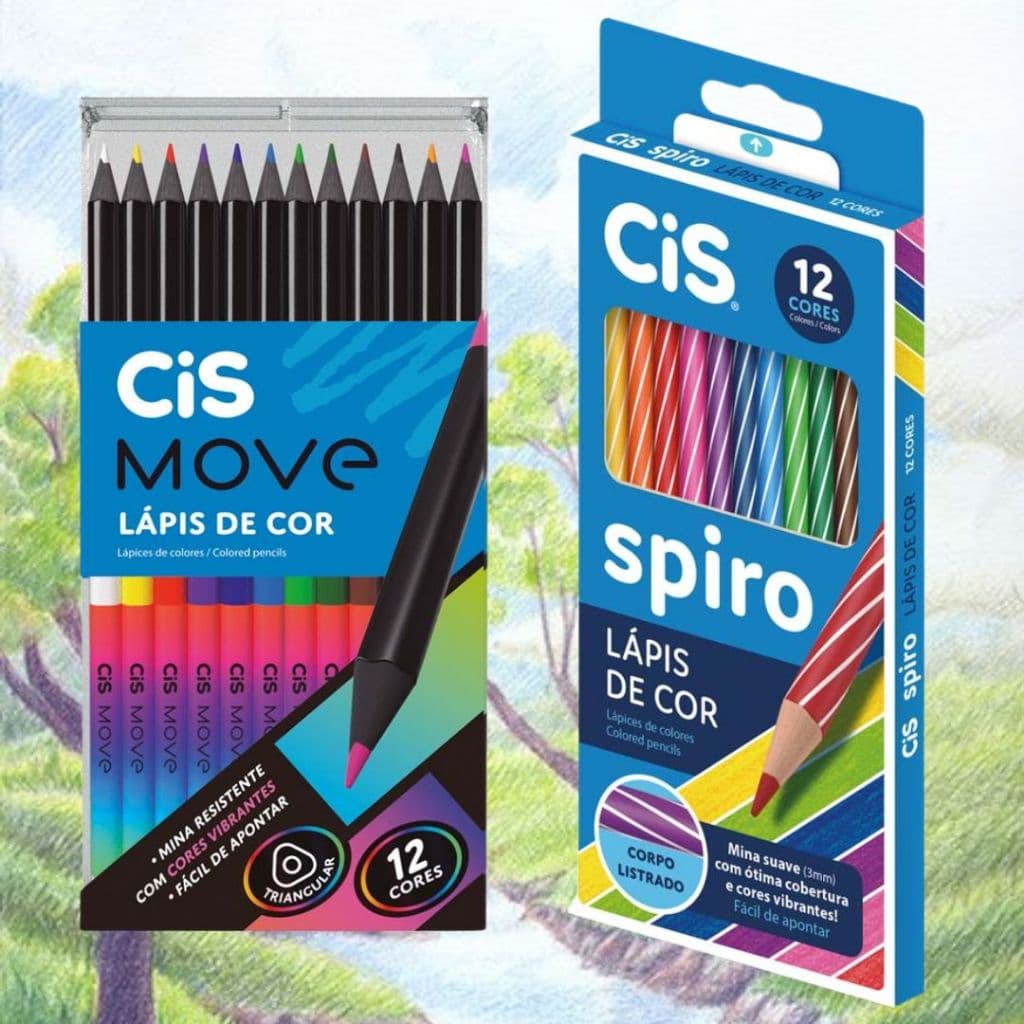 Lápis de Cor CIS Move e Spiro c/12 cores