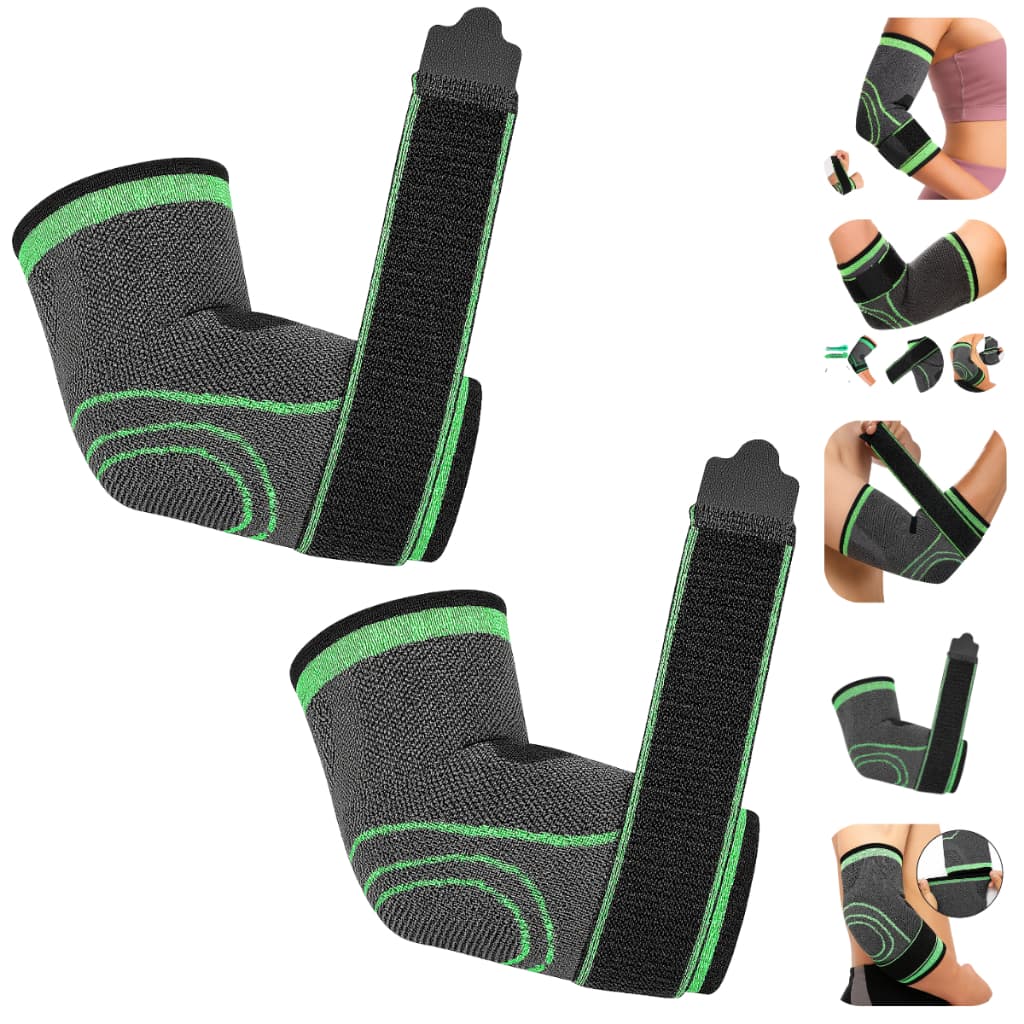 Kit 2 Cotoveleiras Esportivas Compressão Ajustável Tamanho Único Treino Academia