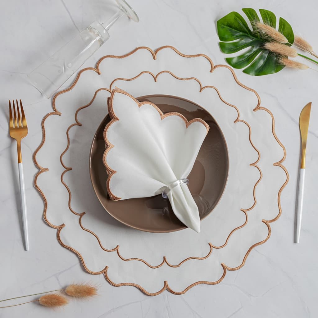 "'Kit Americano 24 Peças – Sousplats + Guardanapos para 12 Lugares | Mesa Posta Elegante!