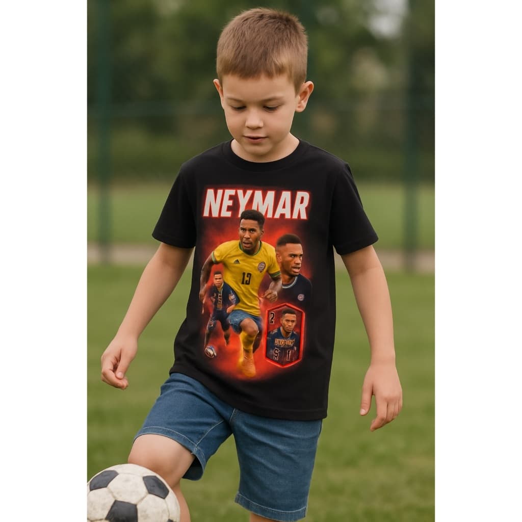 Camiseta Infantil Neymar Futebol Campeão Lançamento Inedito