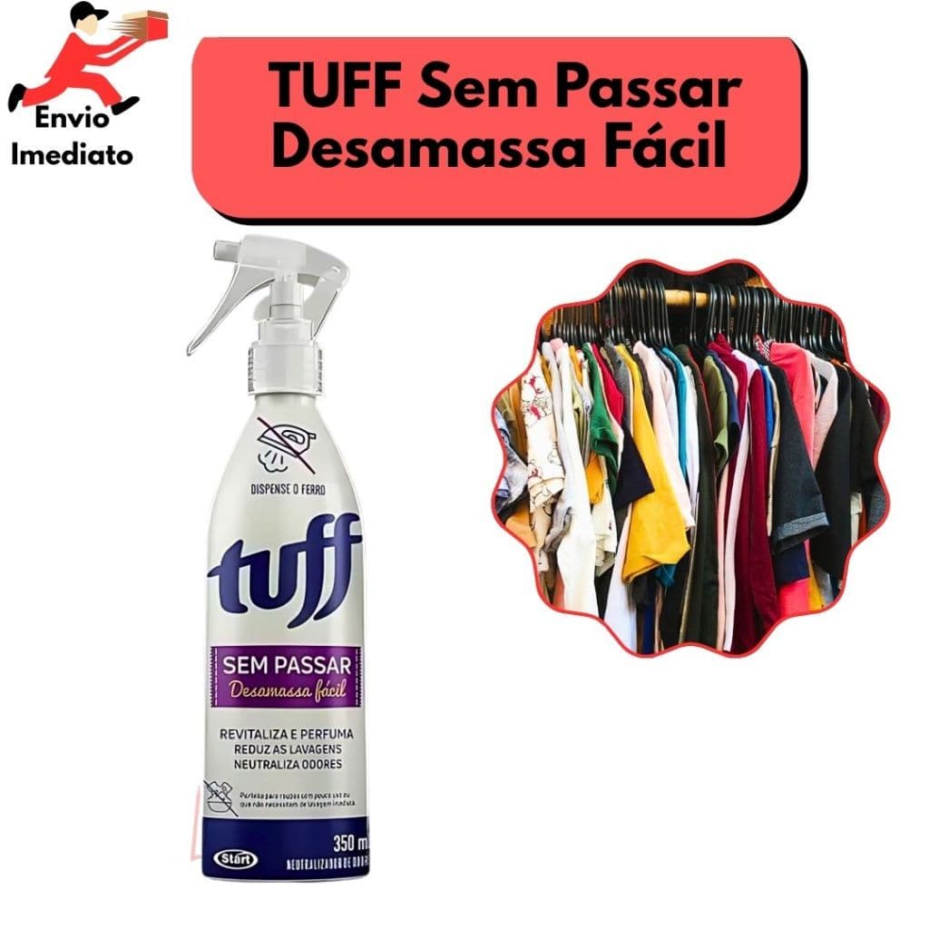 Tuff Sem Passar Desamassa Fácil 350 ML Start Neutraliza Odores Revitaliza e Perfuma
