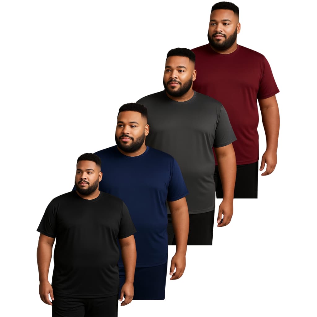Kit 5 Camiseta plus Size Masculina Lisa Básica Camisa 100% Poliéster