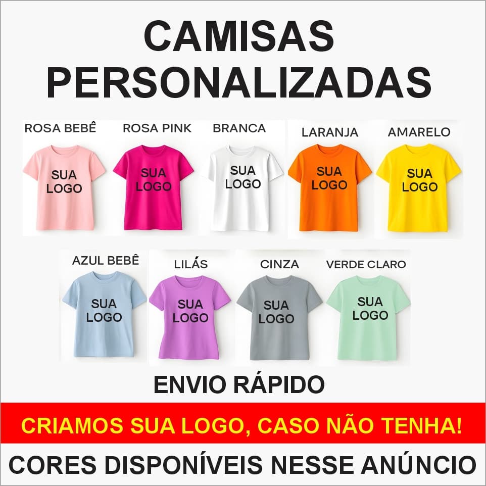 Camisas Personalizada Unissex ou Baby Look Blusa Feminina ou Masculina Com Sua Logo