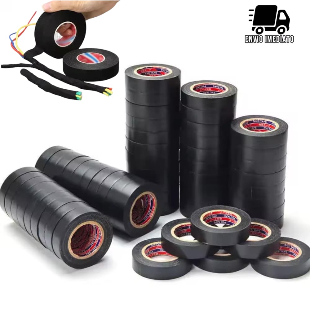 Kit 5/10/20 Fita isolante Antichama Preta para Eletricista uso Geral Domestico e Industrial - 5m