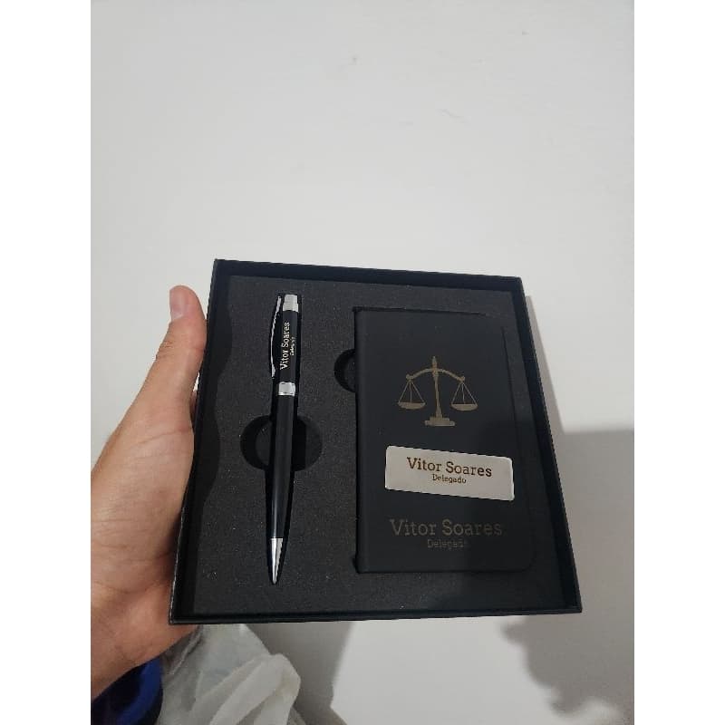 5 Kits executivo bloco e caneta personalizados