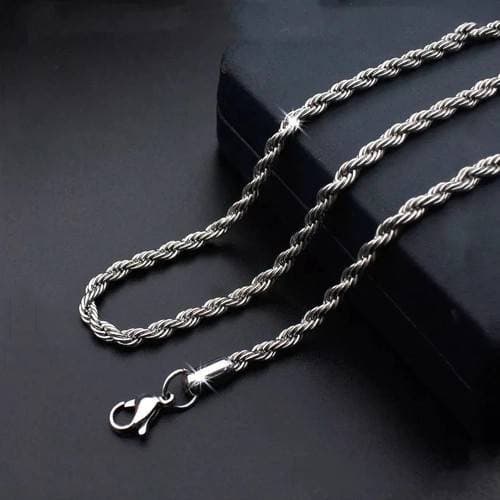 Corrente De Prata Aço Inoxidável - 50cm Prata