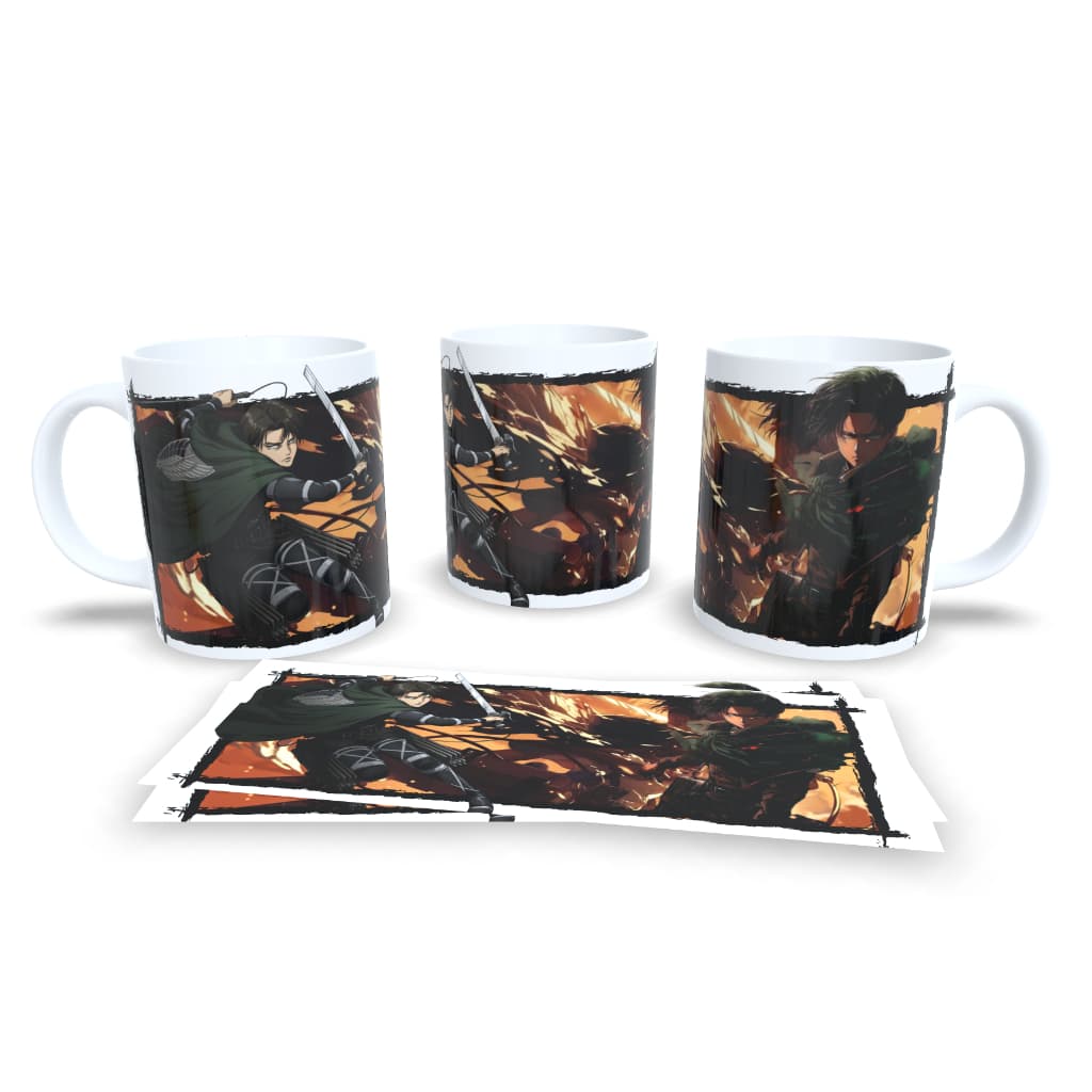 Caneca  - Anime - Porcelana - Attack on titan - Shingeki no Kyojin - Presente - Cerâmica - Personalizada - 325ml