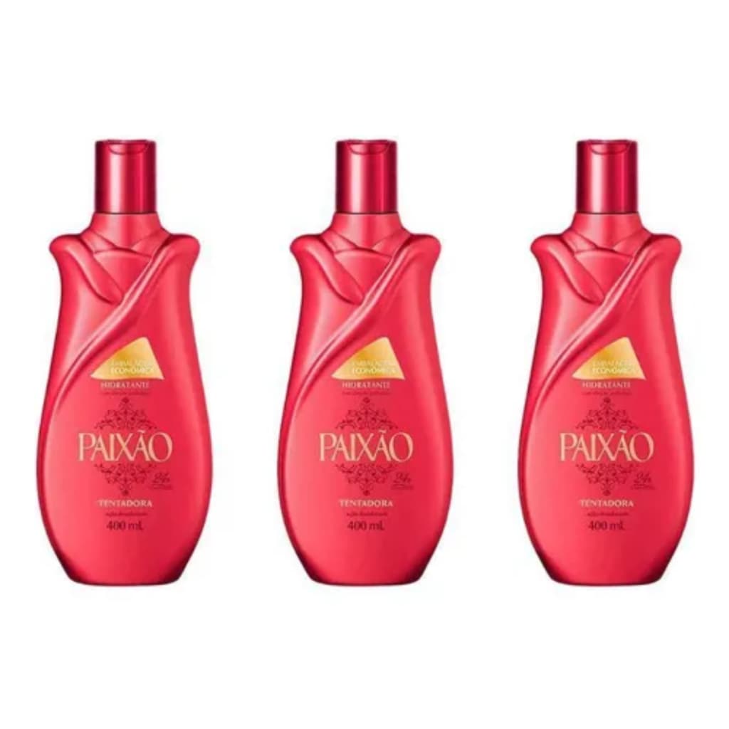 Kit 3 Unidades Loção Paixão Deo Hidratante Corporal Tentadora Ameixa Rubi 400ml