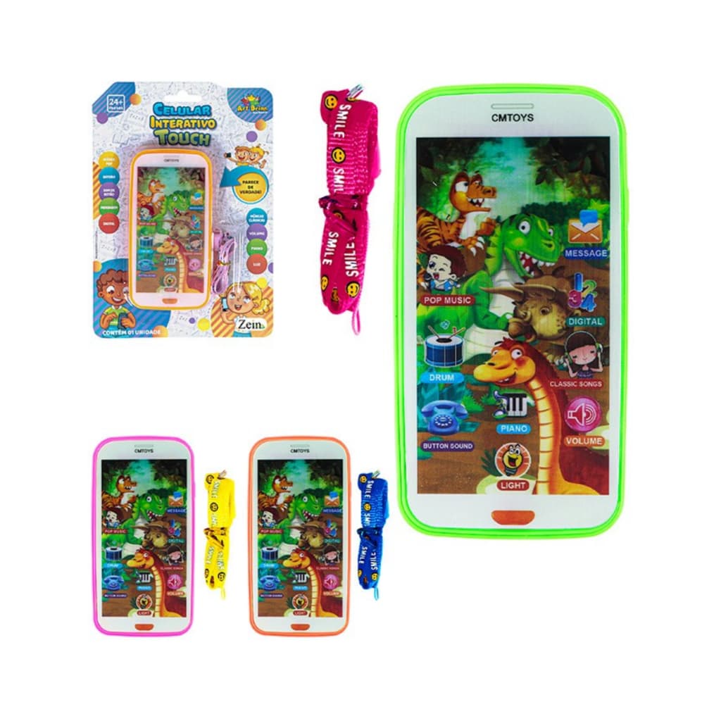 Celular Interativo Touch 3D Musicas e Sons Infantil Para Crianças Divertido Passa Tempo Divertido