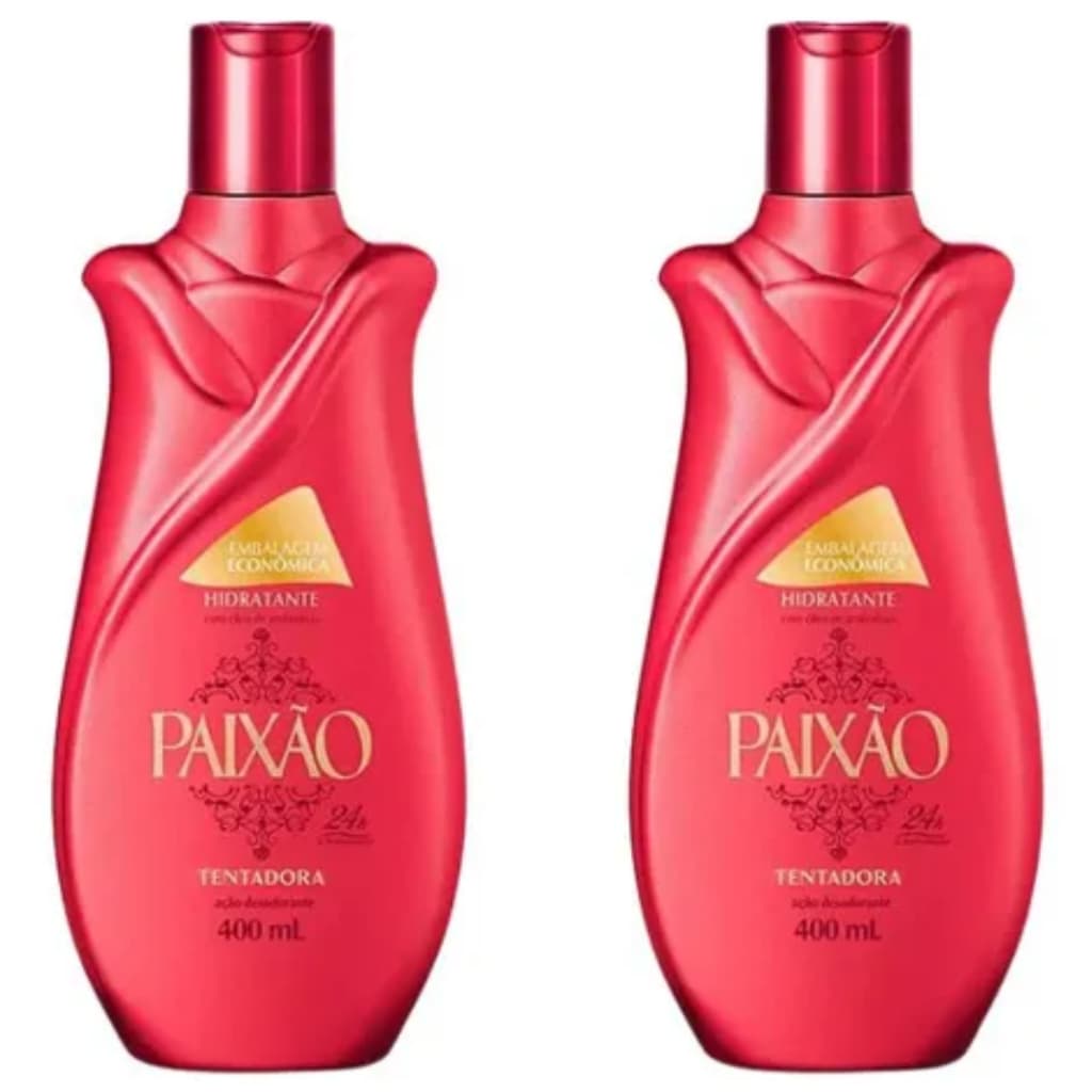 Kit 2 Unidades Loção Paixão Deo Hidratante Corporal Tentadora  Ameixa Rubi 400ml