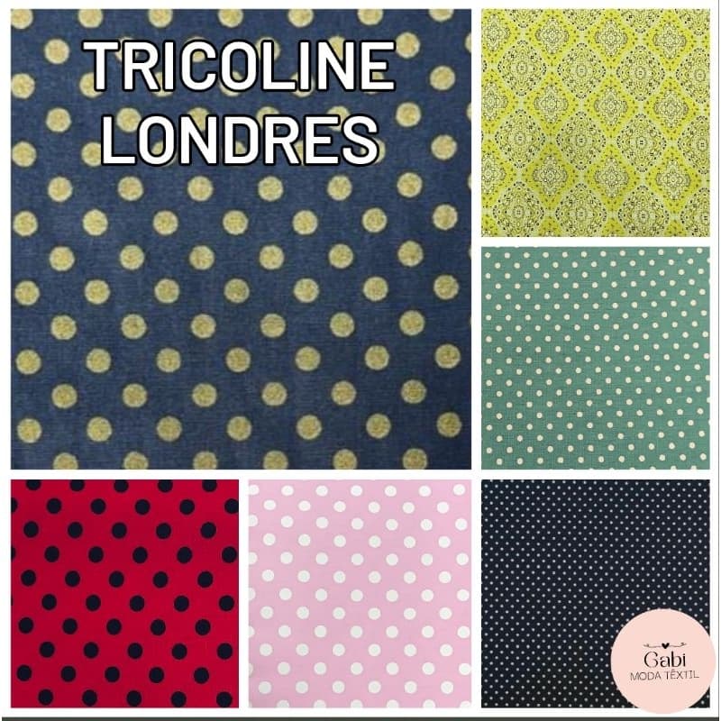 Tecido Tricoline Londres (3m x 1,50m) Várias Estampas Disponíveis