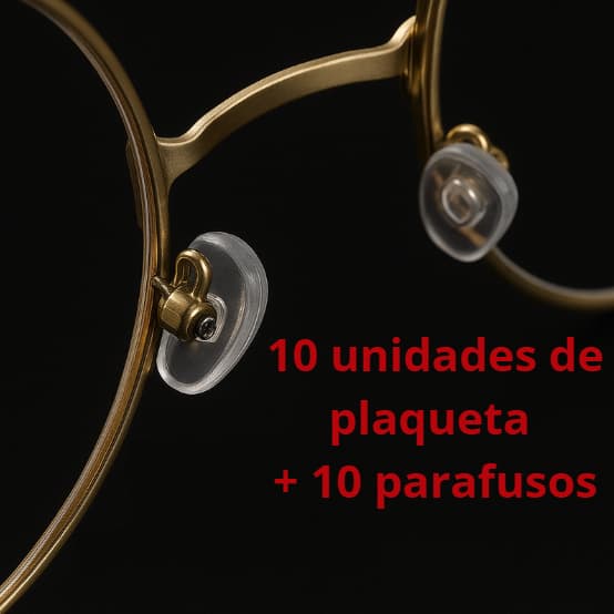 10 Plaquetas De Silicone Para Óculos + 10 Parafusos De Plaqueta /Almofada/Confortável/Antiderrapante