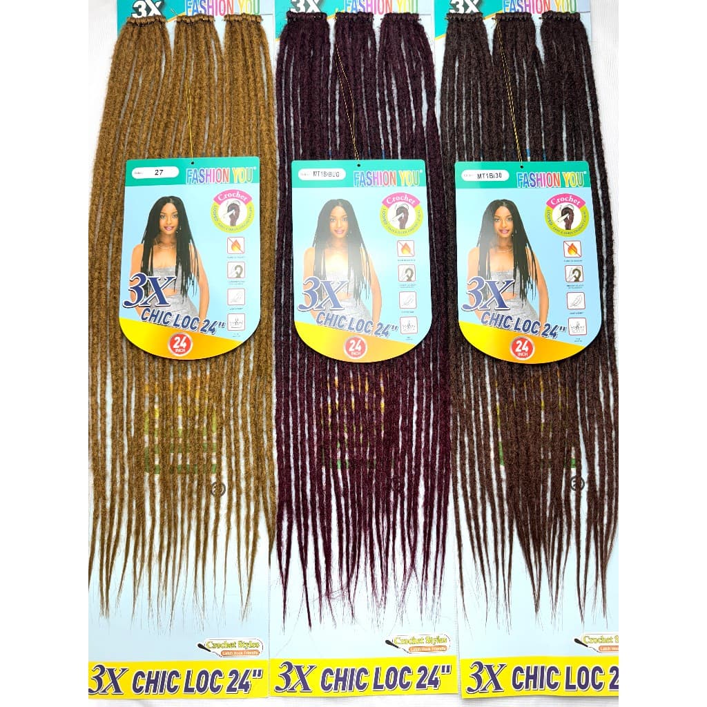 Cabelo Crochet CHIC Locs Braid 24" 92g 24S Tranças Prontas Cabelo Africano Marca Fashion You