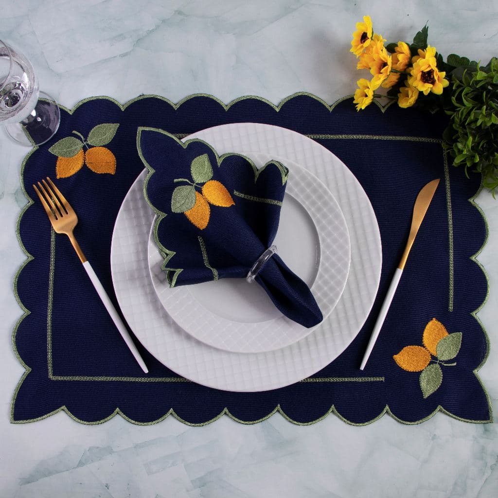 ''Kit Americano 4 Peças  Sousplats + Guardanapos para 2 Lugares | Mesa Posta Elegante!R