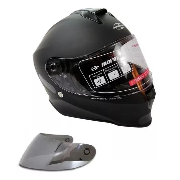Capacete Mormaii M1 Origin Preto Fosco + Viseira Cromada
