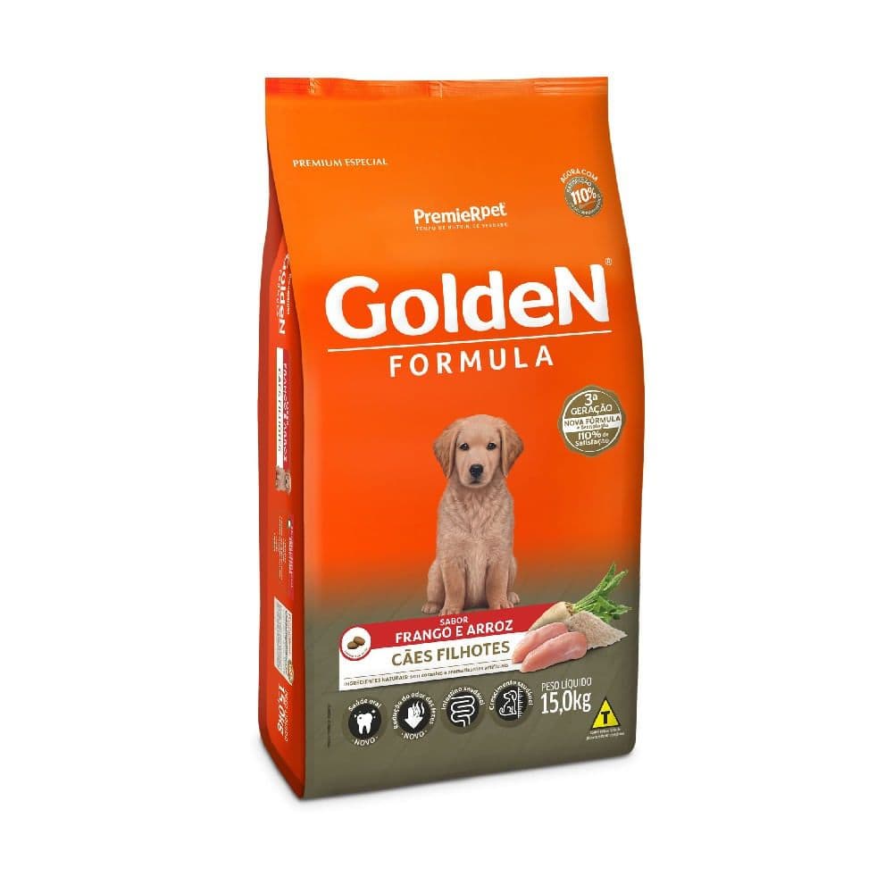 Ração Golden Formula Cães Filhotes Frango & Arroz 15Kg