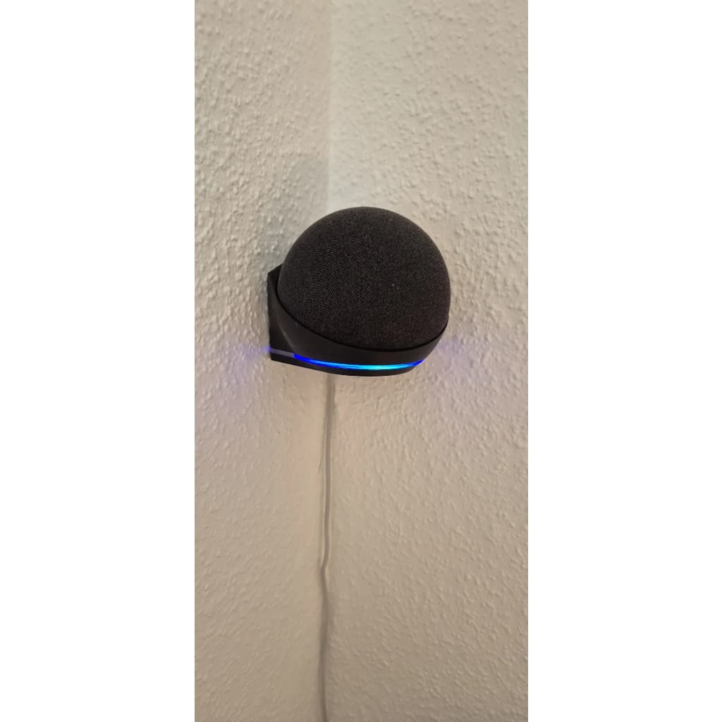 Suporte De Parede De Canto Para Alexa Echo Dot 4 E 5 Compatível Com Fixação Discreta