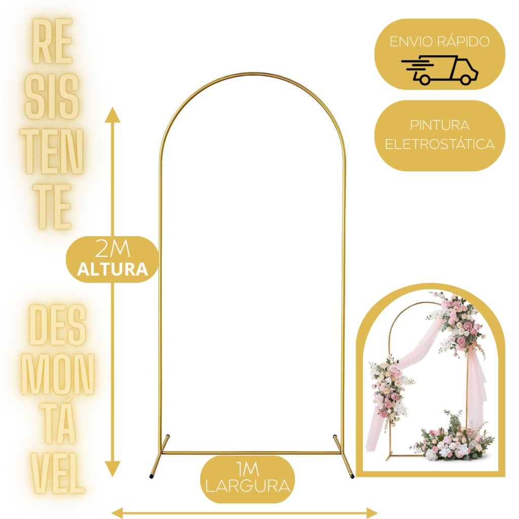 Painel Romano Arco Desmontavel 2x1m Suporte Estrutura Decoração Festas Aniversario Casamento Eventos