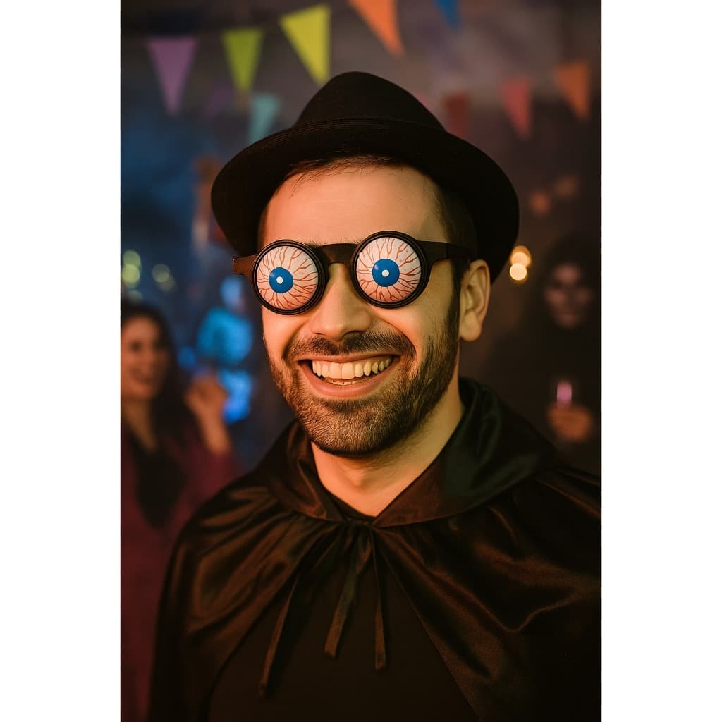 Óculos Olhos Saltados Fantasia Halloween Carnaval Adereço