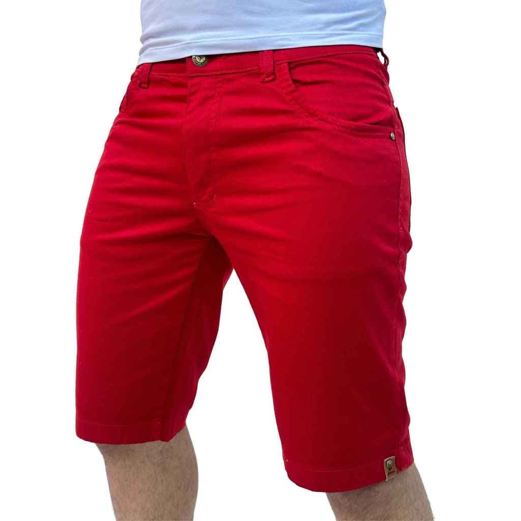 Bermuda Colorida Short Sarja Brim Premium Bolso Relógio Masculino Com Lycra Estilosa
