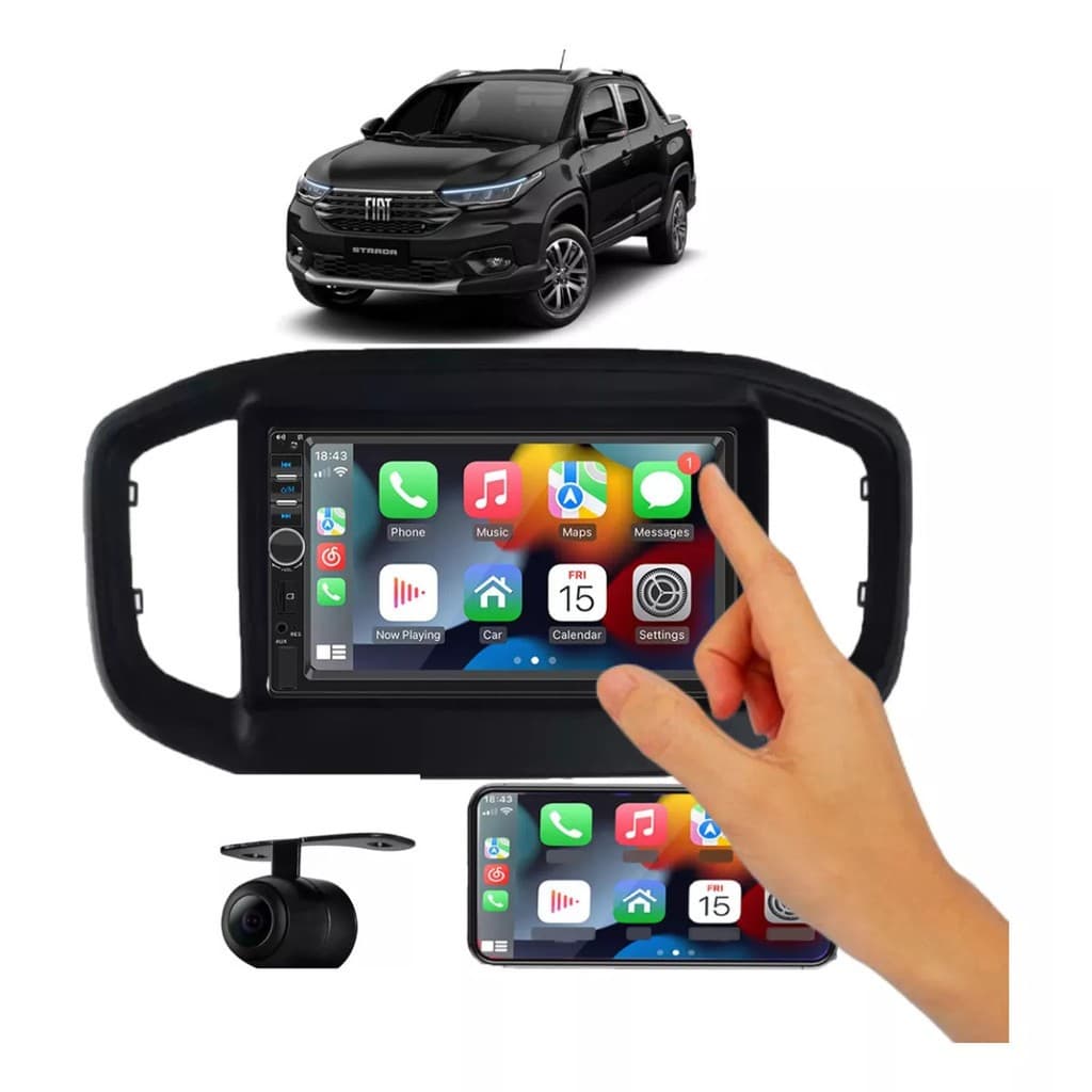 Central Multimídia Mp5 Fiat Nova Strada 2021 Camera Bt Espelhamento